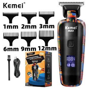 Barbeadores elétricos kemeei km-5090 Cabelo elétrico Clipper multifuncional aparador de cabelo em casa Printing graffiti Razor USB Mens Electric Shaver T240507