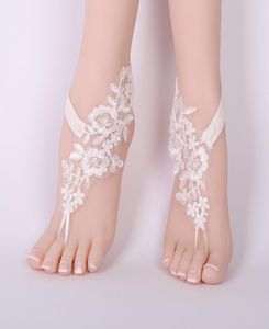 1 Pair Wedding Bridal Anklets Lace Decor Women Lady Beach Foot Jewelry Chain Barefoot Sandals Shoes Accessories1386165