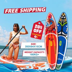 Funwater surfboard Padel stand up paddle board inflatable 335 cm SUP paddleboard EU warehouse Tabla Surf paddel Water Sports supboard pump bag koi money TIKI