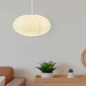 Table Lamps Oval Round Paper Lantern Lamp Shade Rice Pendant Lampshade 40Cm Chinese Japanese Style Hanging Chandelier Light Cover