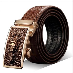 New fashion new automatic belt buckle belt J selling men's leather crocodile male belt size 110-125mm 2922