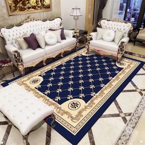 Европейские ковры для гостиной для гостиной синий высокий эль -коврик
