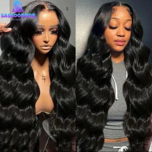 Cabelo dianteiro de renda da onda corporal Cabelo humano 13x4 13x6 HD Lace Frontal Wigs Transparente Water Wave Human Hair Wigs for Women pré -arrancado 240508