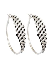 Nuovo moda Clear Bianco bianco nero Rondone Crystal Circel Hoop Orecchini Nightclub Oreguratura per donne LT28571731