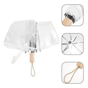 Paraplyer helt automatiska tioben fällbara transparent paraply vindtät stark klar för regn vandring liten