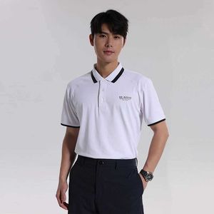 Men's T-Shirts Go Ahead Mens Polo Shirt Breathable and Sweat-absorbing Sports Shirt High Elastic Sunscrn Short Slved T-shirt for Men Y240506