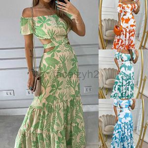 Lässige Kleider Designer -Kleid Dopamin -Dressing 2024 Frauenstil Slim Fit Printed Hollow Schnürkleid Plus Size Kleider