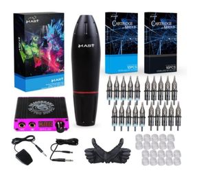 Professional Tattoo Kits Rotary Tattoo Pen Machine Guns Permanent Makeup Machine Color Inks Power Supply Cartridge Needles D30297614060