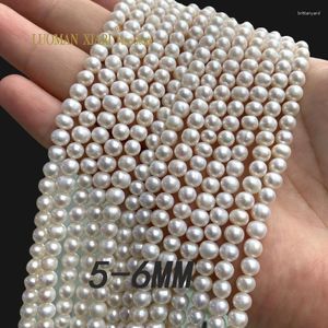 Loose Gemstones 5-6MM Natural Freshwater Pearls Round Potato Shape Spacer Beads For Jewelry Making Diy Bracelet Earrings Accessories