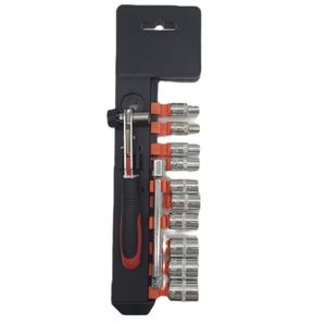 1/4 Handverktyg Socket Ratchet Wrench Set Anpassade dimensioner Stålpaket för bilreparation Inkluderar verktygslåda och väskförpackning