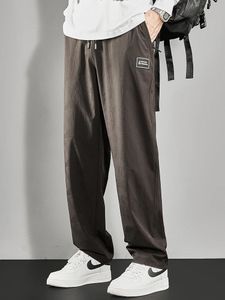 Водонепроницаемые летние прямые спортивные штаны Мужские дышащие ледяные нейлоновые брюки мужские повседневные брюки плюс размер 10xl 9xl 8xl 240428