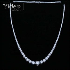 Sier Hip Hop Sparkling VVS Moissanite Diamond Tennis Chain Netclace Out Out Out