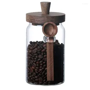 Storage Bottles Glass Containers With Lids Leak-Proof Mason Jars Good Sealing Food & Canisters For Coffee Pepper