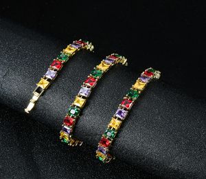 Ny Fashion Charm Colorful Hip Hop Personality Color AAA Zircon Necklace med FourColor Square Zircon Necklace Trendy Hiphop Acc1423447