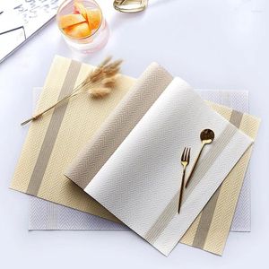 Bordmattor Placemats för matsal PVC Bambu-mönster Flera färger Icke-halkvärmebeständig tvättbar lätt att rengöra