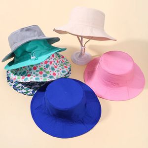 Baby Sun Cap Hat for Girls and Boys Vacation Férias ao ar livre Capa de ouvido Anti -UV Kids Caps de praia Bucket 38 anos Presente 240430