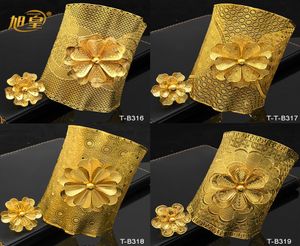 Bangle Xuhuang Indian Plated Gold Armreifen mit Ring Dubai Braut Hochzeitsfeier Armband Schmuck Geschenke Arabisch Charme Ganz 2210315608876