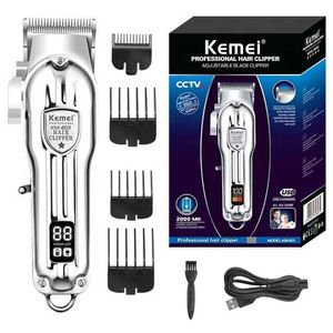 Terrimer per capelli Kemei 803 Full Metal Hair Clipper Professional Mens Regolable Electric Capelli Electric Trimmer Carbera ricaricabile Capelli ricaricabile Macchina tagliata per capelli T240507