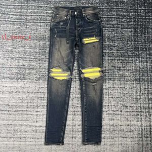 Amrir Jeans Paris Amrir Jeans Polet Purple Jeans Designer dżinsy dla mężczyzn męskich dżinsów dżinsy mężczyźni Wysokiej jakości 24 nowy styl czarny czarny, blisko dopasowany nowy 1365