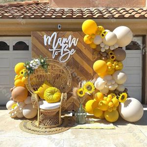 Decorazione per feste 119 pezzi Mustard Yellow Balloon Arch 1 ° compleanno Sfondo Genere rivela api baby shower Boho Bridal Wedding