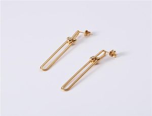 Masowe kolczyki marki Gothic Metal Link Colkings For Women Got Biżuteria Femme Brincos Punk Earring Bamboo Studs Geometric3118298