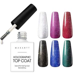 Gel de unhas Makartt Glitter Top Coat 10ml de alto brilho brilhante duradouro para pregos transparentes e acrílicos DIY Supplies Q240507