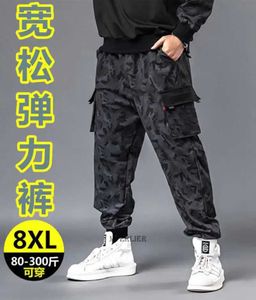 Men's Pants Spring and Autumn Mens Pants Camo Plus Size 8XL Loose Pocket Pants Letter J240507