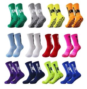 Professionella män Kvinnor Non-Slip Sports Soccer Socks Long Stocking Kne High Football Jogging Gym Professionella andningsstrumpor för vuxna