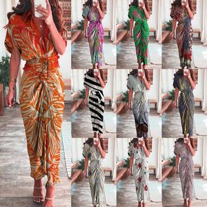 Casual Dresses Designer Dress 2024 Summer New Women's Clothing Style Fashion Printed Long Skirt Shirt Dress Plus size Dresses