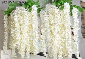 Whole 10pcs Rattan Strip Wisteria人工花vine for Wedding Home Party Kids Room Decoration Diy Craft Fake Flowers279o7005035