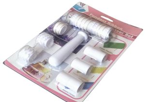 1Set Kek Araçları Fondan Strip Kesici Şeker Aktarım Dekorasyon Plastik Kek Haddeleme Pimi Kabartma Silindir Set Pişirme Aracı For7258473