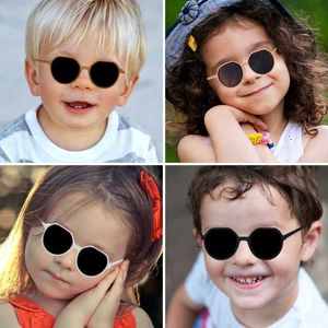 Sunglasses 2023 New Children Vintage Solid Colors Square Circle Sunglasses UV400 Girls Boys Fashion Protection Sunglasses Kids Sun Glasses