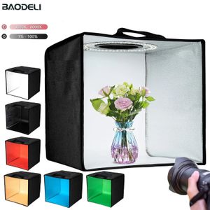 30cm 12in PO Studio Light Box Pography 조절 가능한 밝기 촬영 텐트 키트 120 LED 조명 6 배경 작은 품목 240506