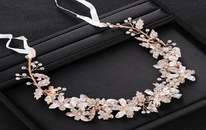 Acessórios para cabelos de casamento na moda Gold strass de cristal de cristal tiara tiara tiara wedding face para a cabeça de joalheria de joias 6818921