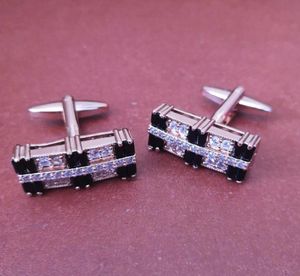 High quality shirt men cufflinks crystal cufflinks gifts fashion rose gold cufflink garment accessory 2 pcs one lot7548955