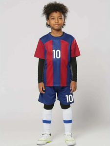 Джерси летние 4-14-летние мальчики и девочки футбол с коротким рукавом+шорты удобные и дышащие старые спортивные набор H240508