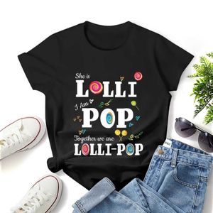 T-shirt feminina Funny Lolli Pop Lollipop avós Couples Gifts Camisa Mulher Camisa gráfica casual curto slived T Tamanho da camiseta S-4xl Y240506