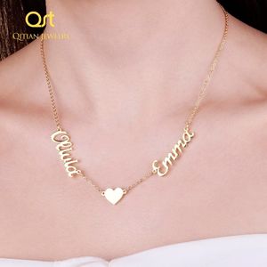 Masowe nazwy niestandardowe Symbol Symbol Naszyjnik Stal nierdzewna Wisiorki Spersonalizowany dławik dla kobiet Prezent Złota biżuteria Q1113 2414