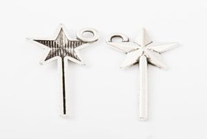 150pcs 2512MM Antique Vintage silver star magic wand charms metal alloy pendants for bracelet necklace earring diy jewelry7656313