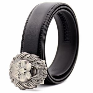 Kaweida Fashion Lion Metal Automatische Schnallengürtel für Männer 2018 CEInture Homme Herren echter Ledergürtel 223h