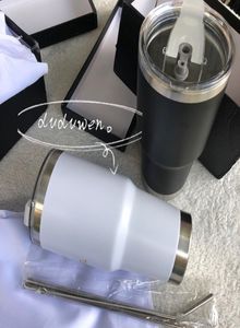 500 ml svart vakuumkopp termoser Bilflaskekolkkoppar med halm C Fashion Coffee Mug Gift Box1841254
