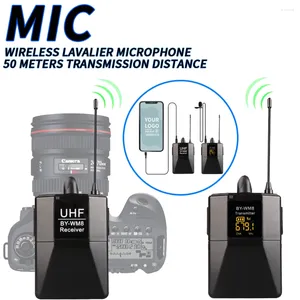 Microphones 2 Channels Wireless Lavalier Microphone UHF For Mobile Phone And Camera Recording Video Audio WM8