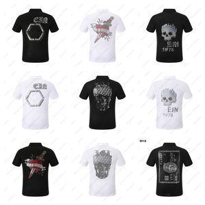 Philipe Plein Polo Camisas de luxo Marca masculina Design original Summer Alta qualidade de manga curta Skull pp clássico top algodão stromestone hip hop roupas casuais