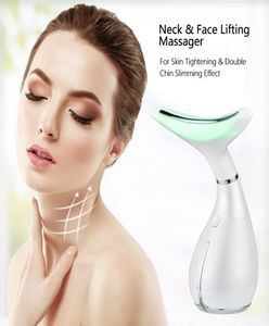 LED PON FACE MASSAGER Anti Wrinkle Vibration Anti Aging Neck Facial Skin Drawning Lyftanordningen Minska dubbel chin241w8052639