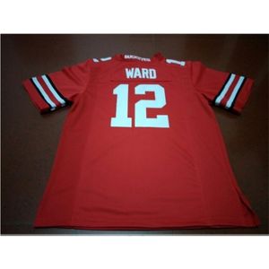 Goodjob 남자 청소년 여성 #12 Denzel Ward Ohio State Buckeyes 축구 저지 S-5XL 또는 사용자 정의 이름 또는 번호 저지 2199