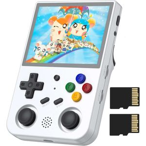 RG353V Console de jogo portátil com o sistema OS Android 11 e Sistema Linux, Wi -Fi 5G, Bluetooth, Streaming Moonlight, saída HDMI, cartão SD de 64 GB embutido, 4452 jogos - White