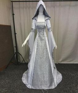 Vintage Goth Dress Medieval Style Cosplay Dress Festival Odzież Kobiety Boho Romantic Maxi Court Costumeg74900047
