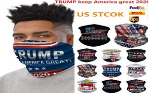 Trump Bandana Face Shield Mask Biden Seamless Magic Schal Keep America Great Stirnbänder Radsportparty Maske Kopfbedeckung Nacken Fwe7983078254