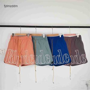 Trendy męskie i damskie projektant mody Rhude list Casual Elastic Sports Shorts Męskie spodnie na plaży High Street