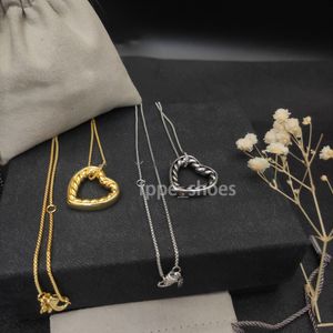 DY Style Fashion Necklace: Love Necklace with Double Heart Buckle, Heart-Shaped Colorful Necklace, Smile Necklace, and Hollow Love Necklace - Gift Comes with Dust Bag